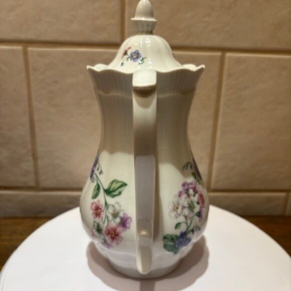 Vintage Walbrzych Tea Coffee Pot Server Garlandia Poland Porcelain Shabby 9.5" - Picture 4 of 6